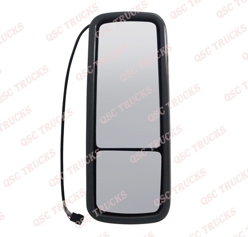 QSC Right Black Power & Heated Door Mirror Assembly for Freightliner Columbia - Picture 2 of 3