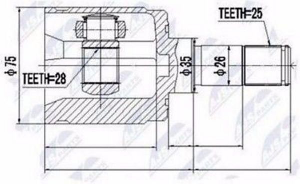 Inner Joint Joint Set Honda Civic EJ EK 1.4, 1.5, 1.6 1995-2001 Left