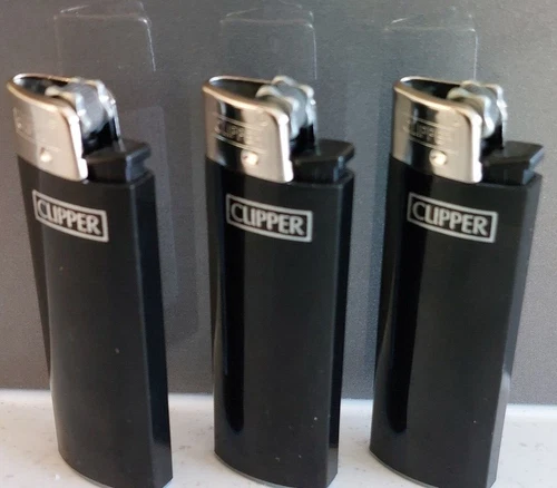 3 x Clipper super lighter gas , Large  solid color black - Picture 1 of 3