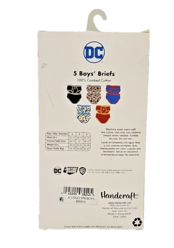 DC Justice League Boy's Briefs 100% Cotton Size 6 (5 Pack) Batman Superman Flash - Picture 2 of 2