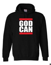 MEN PRINTED "GOD CAN" CHRISTIAN JESUS Hooded Jacket Pullover Hoodie Sweat Shirt