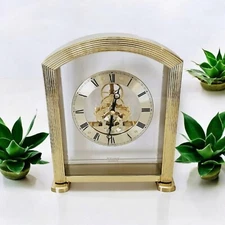 Seiko Brass Skeletonized Mantle Clock Japan #QAW102G