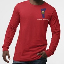 Vermont UnisexTshirtLongSleeve-State Flag With Motto Printed