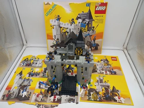 Vintage 1986 LEGO Castle Black Falcon's Fortress 6074 Nr Complete Box Parts Read