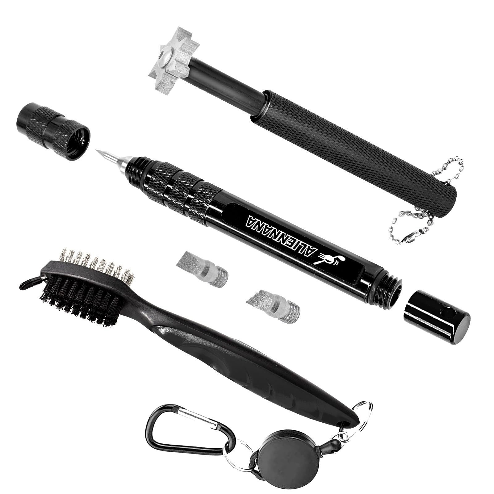 Golf Clean Tool Set with Wedge Groove Sharpener for Club Maintenance