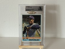 1976 Topps Vada Pinson Kansas City Royals Autographed Card #415 BAS On-Card Auto