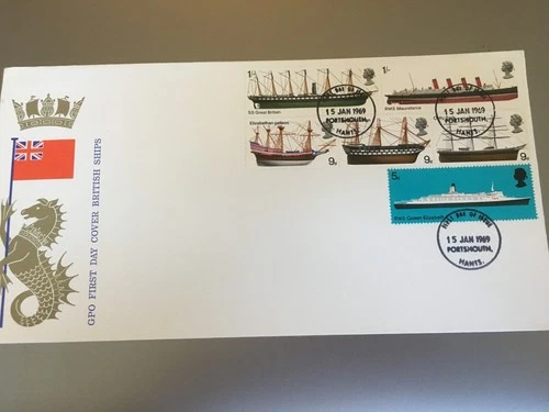 GB STAMPS RARE FIRST DAY COVER 1969 SHIPS PORTSMOUTH
