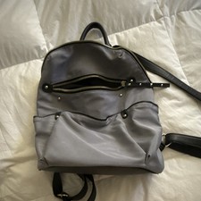 Like Dreams Gray/Black Backpack Zip Closure Gold Hardware Inner Pockets