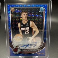 2025 Topps Bowman Chrome Kasparas Jakucionis Geo Refractor auto /150 Miami Heat