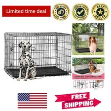 48 Inch Extra Large Folding Dog Crate for Large Breeds   Comfort  Convenience