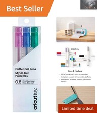 Vibrant 3 Pack Joy Glitter Gel Pens - Pink, Blue, Green, 0.8 mm Craft Essential