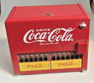 Vintage COCA-COLA Cooler Bank Red Die Cast Metal