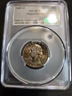 1949-D CAC GRADED MS64 Washington Silver Quarter Mint Set Coin with Light Toning