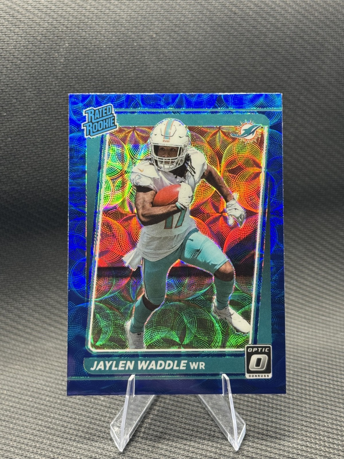 2021 Panini Donruss Optic - Rated Rookie Jaylen Waddle #208 Blue Scope Prizm...