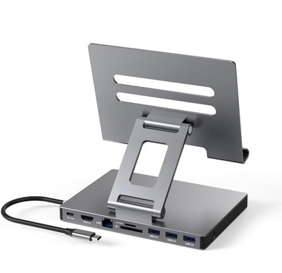 iPad Pro USB C Hub Stand 8/9 in 1 Adapter Docking Station  with 4K 60Hz RJ45