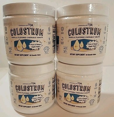 NEW SEALED 4X Legendairy Milk Colostrum Supplement Chewable Tablet Vanilla 60 ct