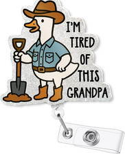 Funny Nurse Badge Reel   Retractable Cute Silly Goose ID Badge Holder with Allig