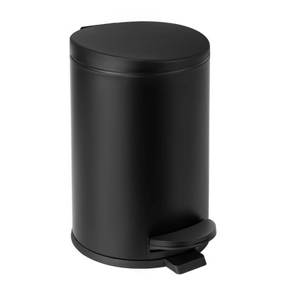 TIPGO 1.2 Gallon Small Black Trash Can, 4.5 Liters Bathroom Garbage Can with Lid