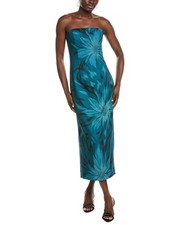 Rene Ruiz Strapless Straight Across Midi Dress Women's