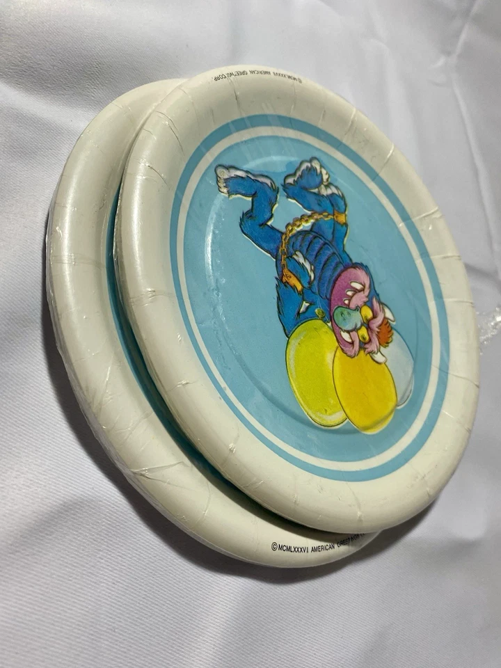 "Platos de papel de postre American Greetings My Pet Monster de 7"" fiesta de cumpleaños vintage" Foto 4 de 4