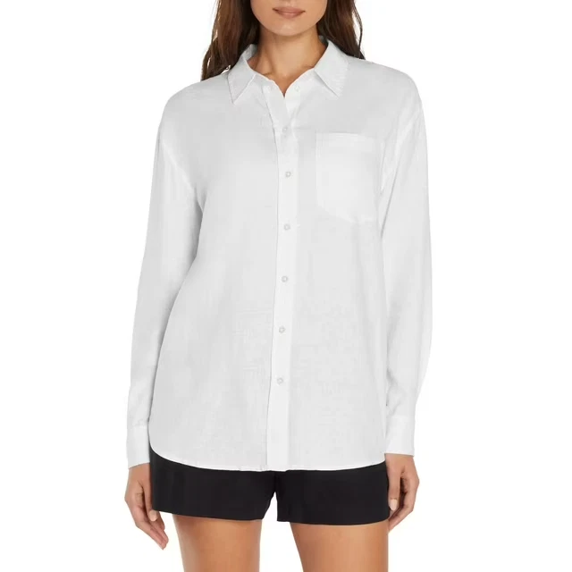 Gap Women's Linen Button-Down Top White S NEW