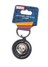 Llavero giratorio con logotipo Punisher negro