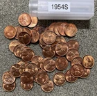 ROLL (50) 1954S LINCOLN WHEAT CENT GEMS BU UNCIRCULATED