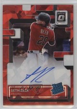 2022 Panini Donruss Optic Red Cracked Ice Prizm 17/25 Seth Beer Auto 0c9g