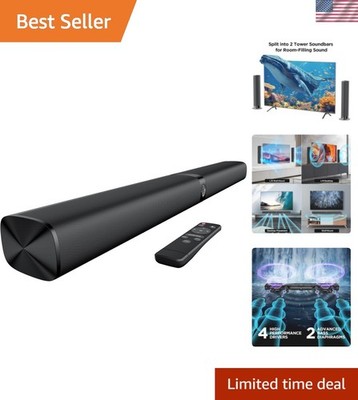 Dynamic Soundbar for Smart TVs: 80W with 3 EQ Modes & Multi-Connectivity Options