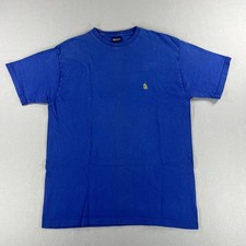 Vintage 90s Nautica Blue Faded Made In USA Mens Size Large Yellow Logo Preppy