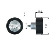 Umlenk-/FüHrungsrolle Keilrippenriemen Fleetrunner™ Gates T36625 FüR Arocs MP4