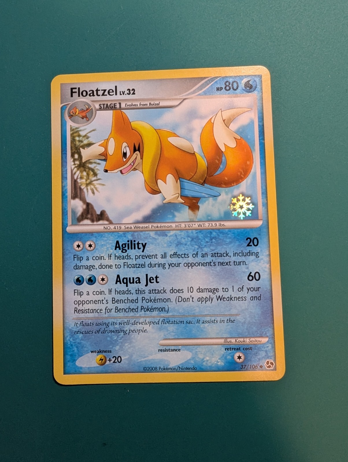 Pokemon Card 2008 Countdown Calendar Promo Snowflake Floatzel 37/106 NM