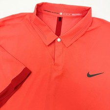 Nike Tiger Woods Collection Golf Polo Shirt Mens XL Orange Dri-FIT Performance