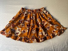 Beautees Girls' Cute Ruffled Flowy Skirt With Flowered Pattern Size 10