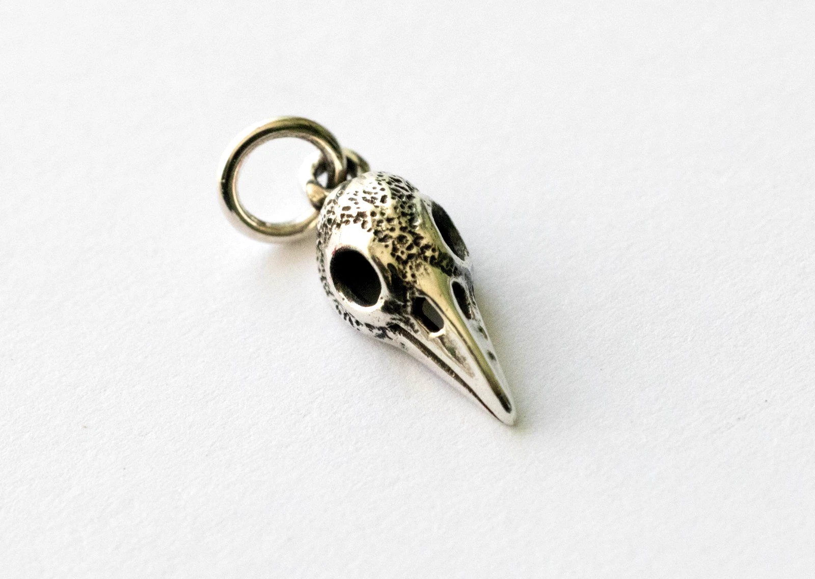 925 Sterling Silver Small Raven Skull Charm