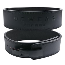 Genuine Leather Weight Lifting Belt with Lever Buckle, 10mm Thick 4" Leather ...
