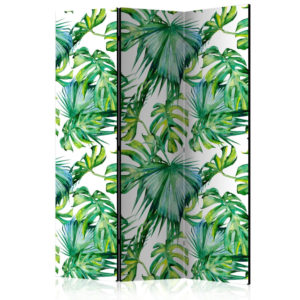 Paravent Jungle Leaves 135x172cm pour créer un coin bureau salon