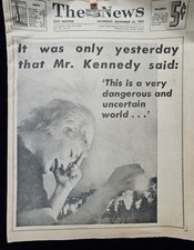 Daily News November 23 1963 Kennedy Assassinated Newspaper Johnson Sworn Daily News November 23 1963 Kennedy Assassinated Newspaper Johnson Sworn