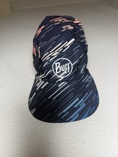 Buff Pro Run Cap Blue Multi UPF 50 Reflective One Size Adjustable Buff Hat