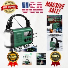 Portable 20000mAh NOAA Weather Radio with Crank, Flashlight  Phone Charger