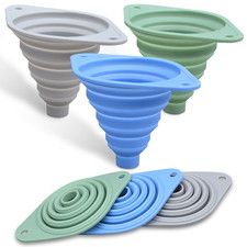 Kitchen Funnel Set 3 Pack,Funnels for Kitchen Use Filling Bottles,Silicone Fu...