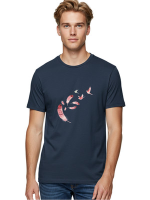 Birds-And-Feathers Mens Graphic Tee, 100% Cotton, Casual Summer Wear