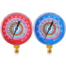 Refrigeration Pressure Gauge Kit for R-134a R-404a R-410a 80mm Dial
