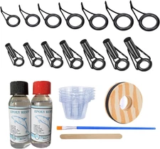 Fishing Rod Repair Kit – Glue, Replacement Tips & Guides with Stainless Steel & 