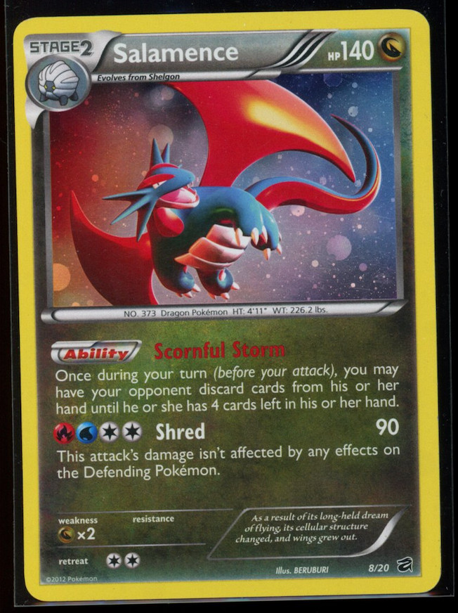 2012 Pokemon B&W Dragon Vault #8 Salamence Cosmos Holo