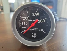 AutoMeter SPORT-COMP Oil TEMP Guage 2 5/8 Inch Black Mechanical