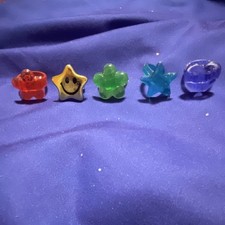 Girls Plastic Ring Set - Star, Flower, Heart Shapes