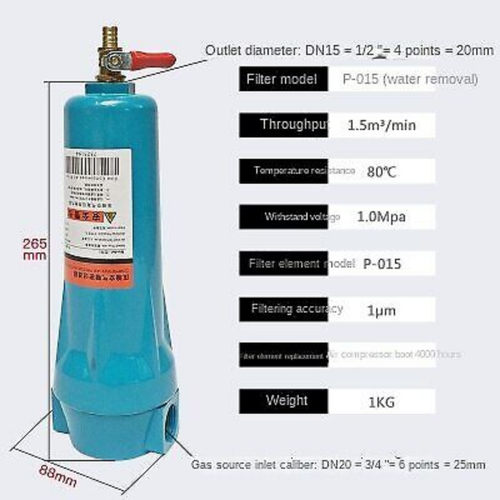 015 Q/P/S/C Oil Water Separator Air Compressor Accessories Air Filter Dryer - Picture 9 of 13