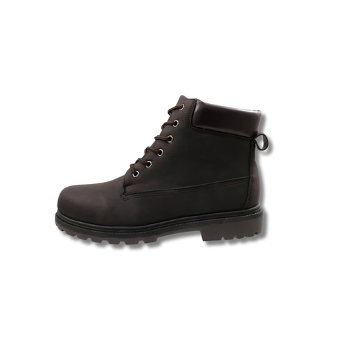 Herren PU Leder Arbeitsstiefel - Braun Schnür Sicherheitsstiefel, Größen 7-12 - Bild 2 von 5