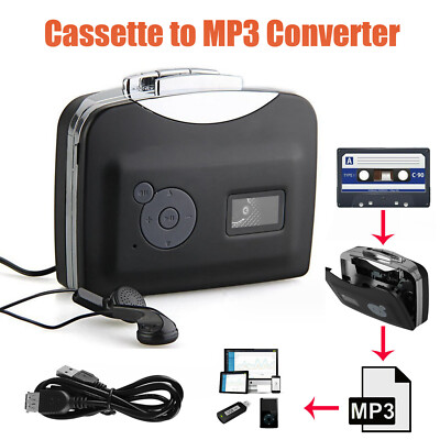 Portable USB Cassette Converter-Tape to Digital MP3 Player for Win 10 Laptop PC